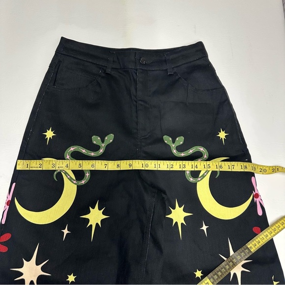 BLACK FRIDAY PALMISTRY Black Graphic Wide-Leg Pants SZ 8 NWT - Picture 5 of 11